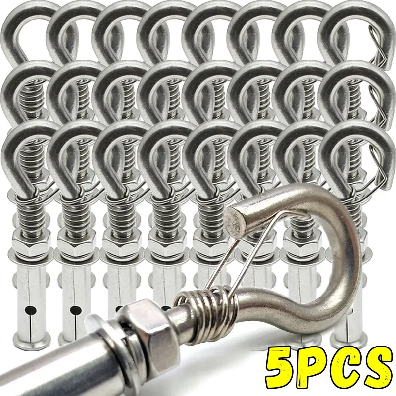 Adjustable Hanging Hangers Stainless Steel Self Locking Spring Hooks Closed Spring Opening Sleeve Fasteners Organization