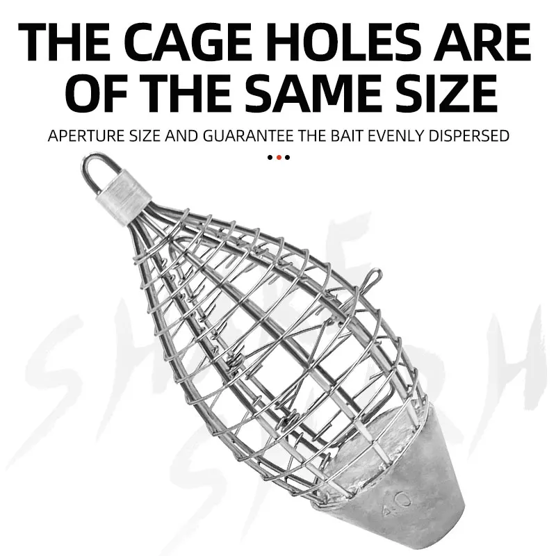 ShareShark 30/40 Stainless Steel Fish Bait Cage Bait Cage with Lead Sinkers for Chumming view 4