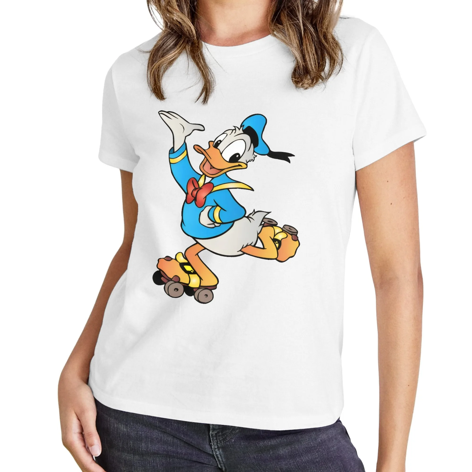 

MINISO Funny Disney Women T-shirt Cartoon Mickey Minnie Graphic Tshirt Summer Casual Short Sleeve T Shirt Female Kawaii Clothing