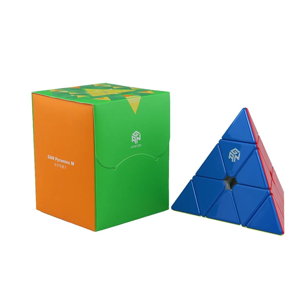 Gan pyraminx ímãs gan pyraminx m 3x3x3 velocidade pirâmide magnética quebra-cabeça adesivo triângulo cubo brinquedos para crianças