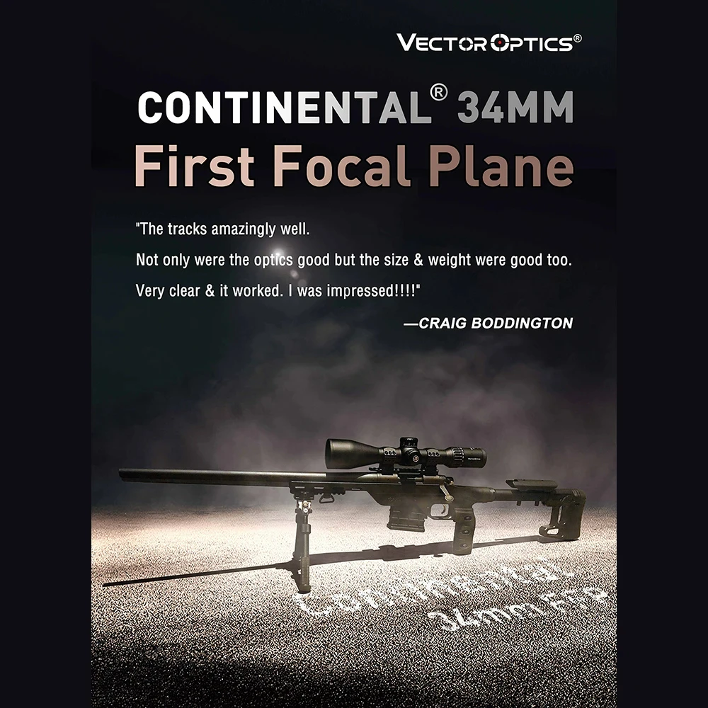 Imagem -05 - Vector Optics Continental Ffp 34 mm Tubo Riflescope com Retículo de Medição Parada Zero & Função de Bloqueio da Torreta para Todas as Aplicações