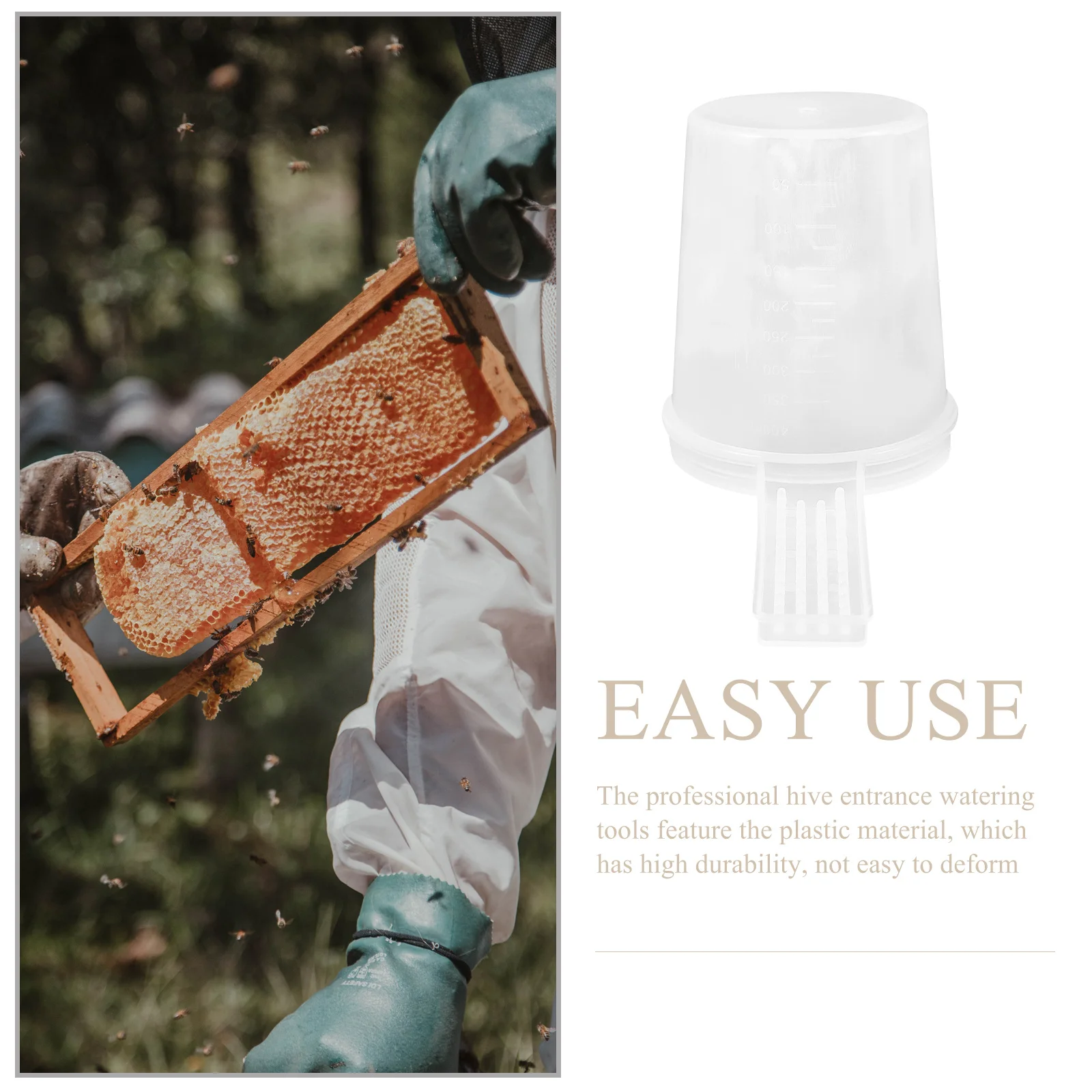 

6pcs Bees Water Feeder Beehive Entrance Feeding Cups Reusable Plastic Beekeeping Tool For Garden Hive Supply Station