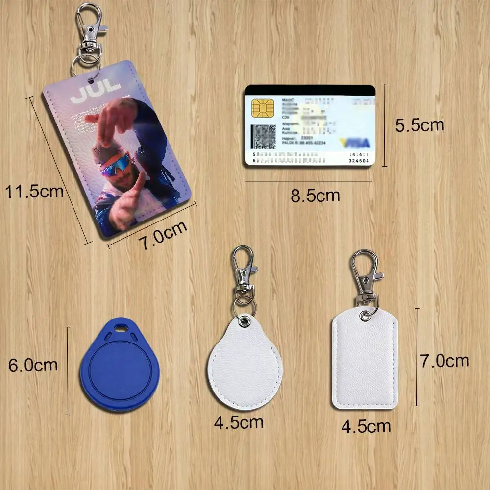 French cool Jul Rap Card Holder With Keychain Executive Protection For Bank Credit Subway Bus Case