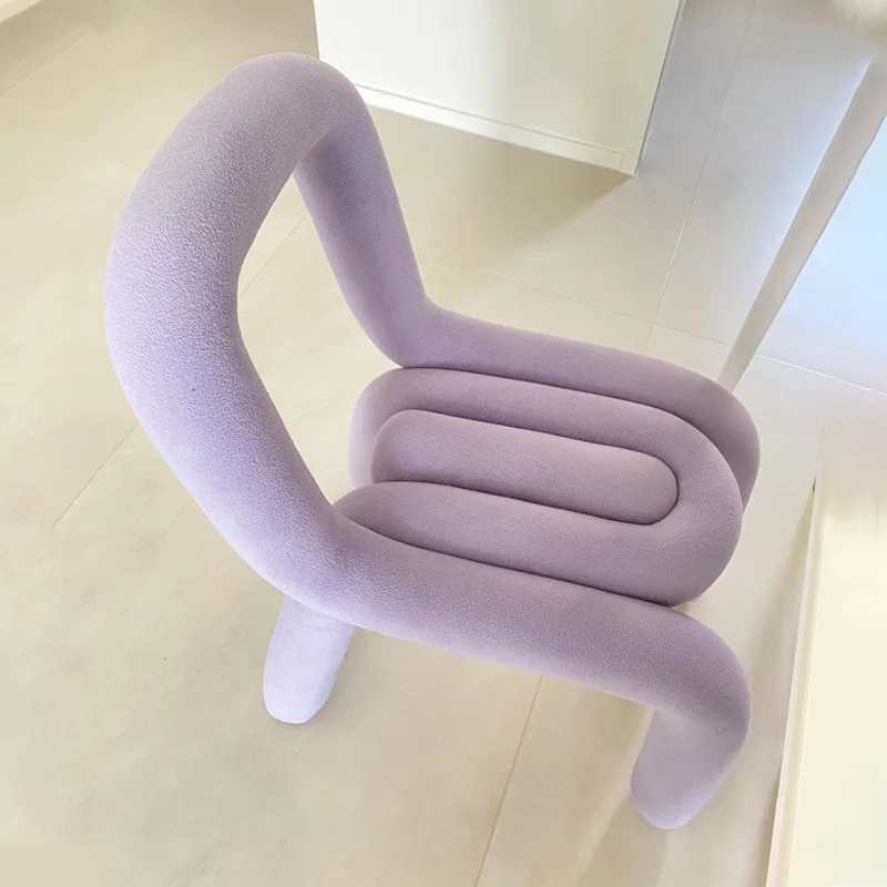 

French cream style light luxury special-shaped chair Internet celebrity color high-end dining chair