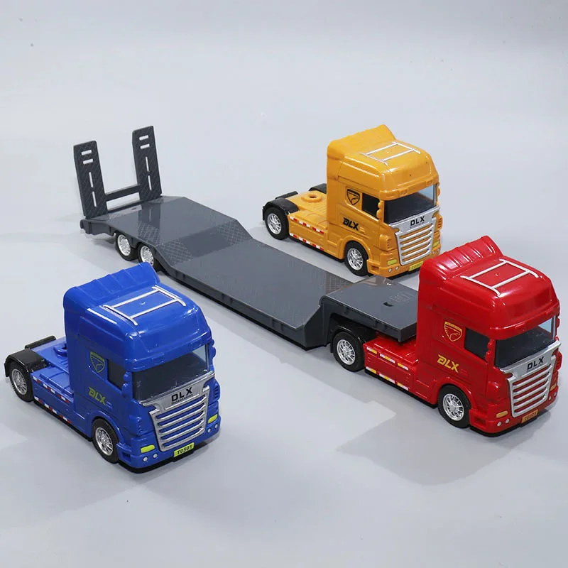 New 1: 50 Plastic flatbed trailer model,engineering transport car toys,excavator roller toys,wholesale