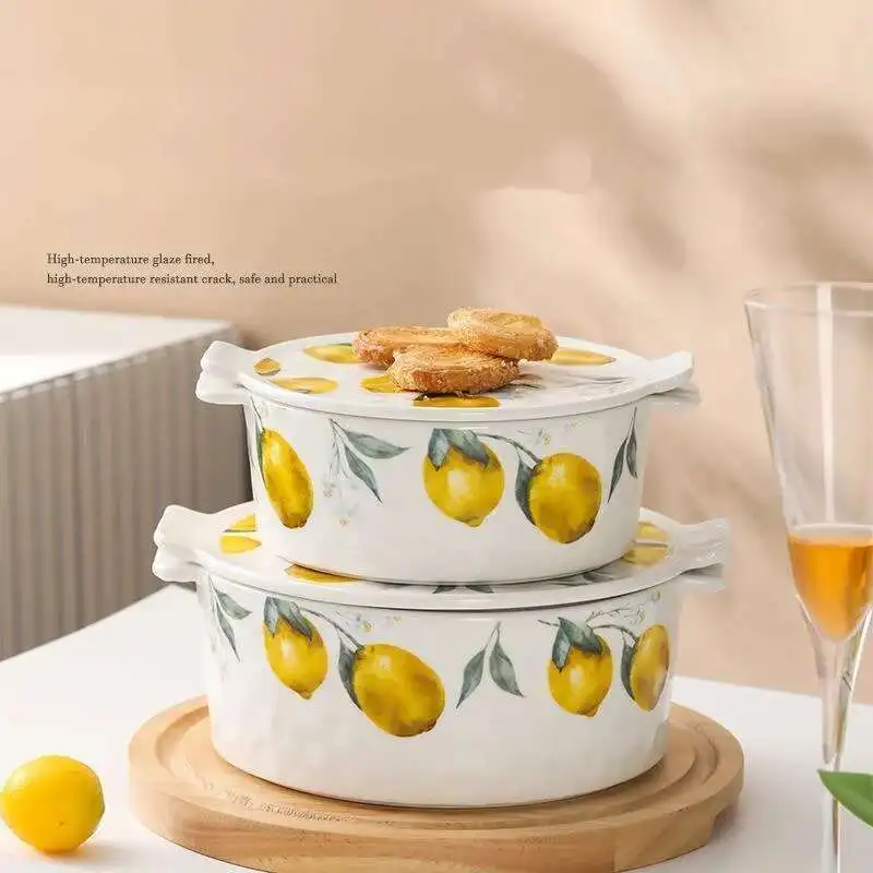 

Керамическая миска для выпечки с двойным ухом, миска для выпечки сыра, риса, миска для супа, лапши