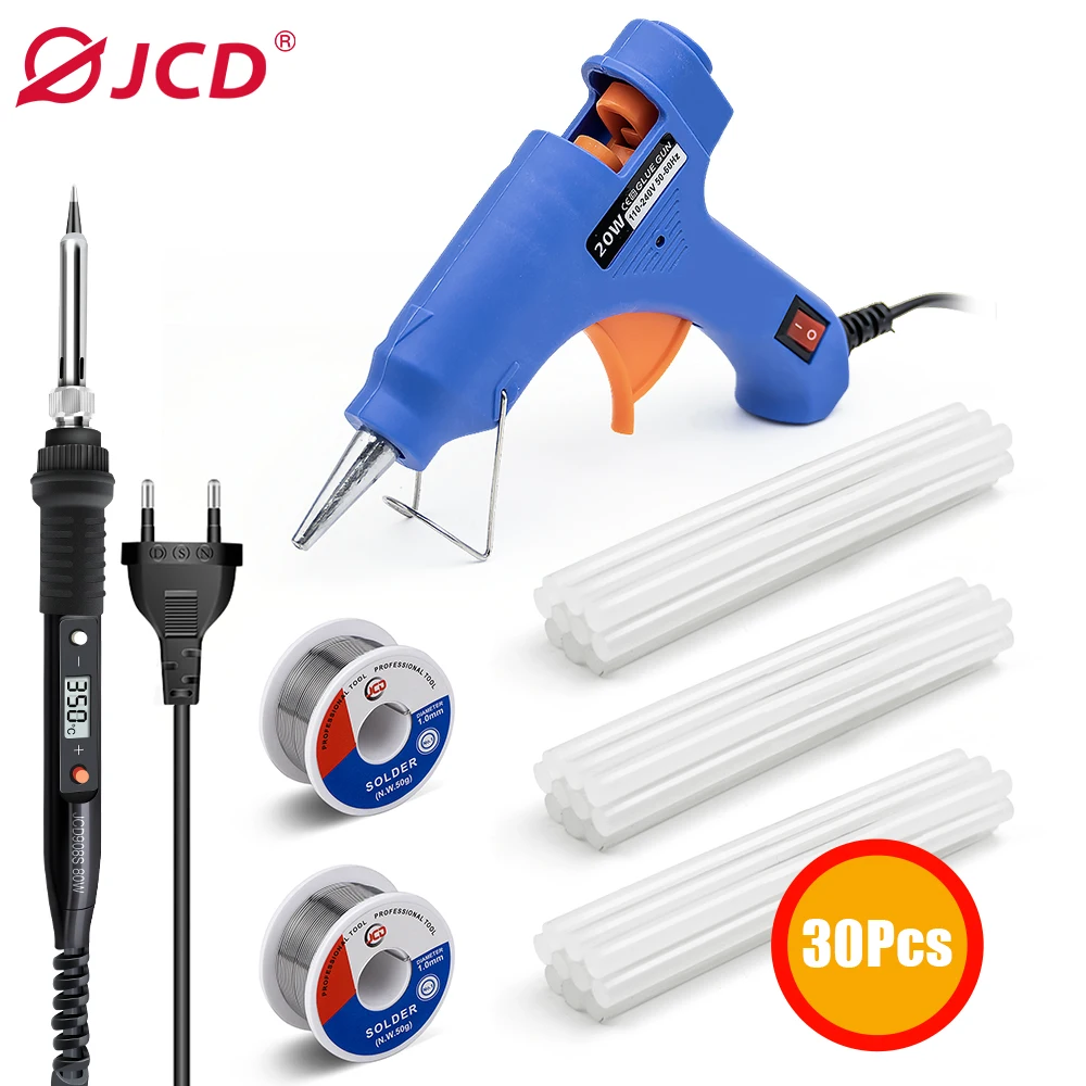 JCD 80W Digital Electric Soldering Iron Set Kit Temperature Adjustable 220V/110V Ceramic Heater Soldering Tips Welding Tool 908S