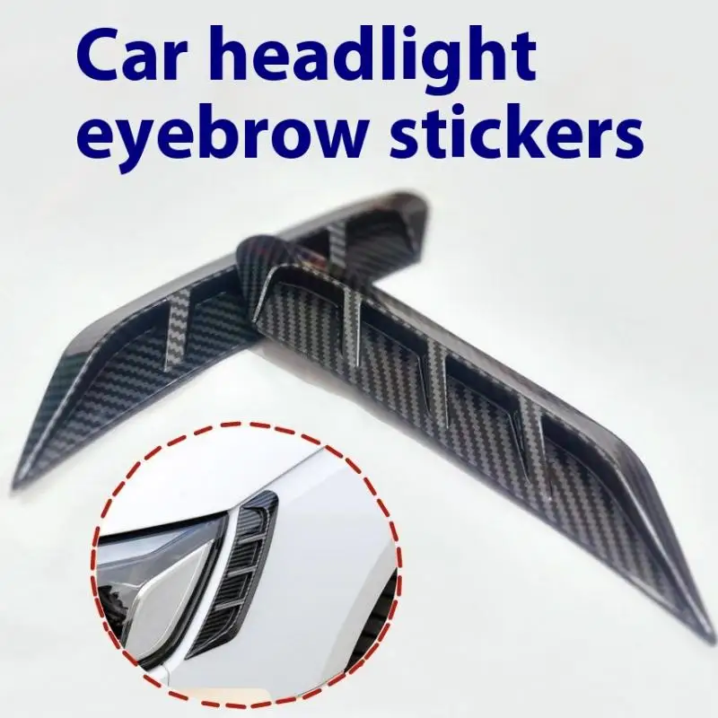 Pair of Car Headlight Eyebrow Stickers, Multifunctional Front or Rear Eye Lid Trim Cover Decals.