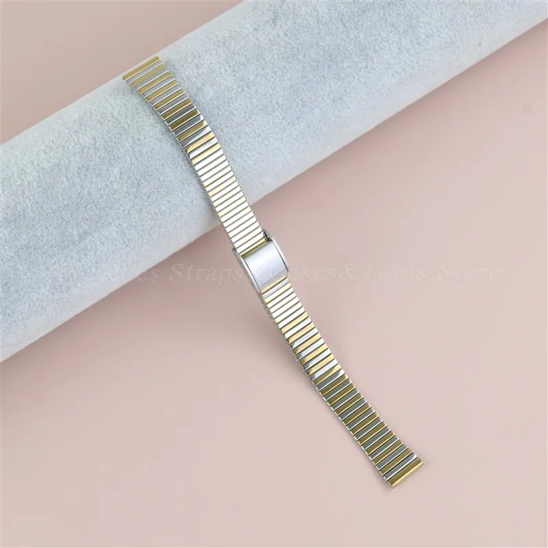 Stainless Steel Metal Watch Strap Watchband 10mm 12mm 14mm 16mm For Women Men Universal Replacement Bracelet With Safety Buckle