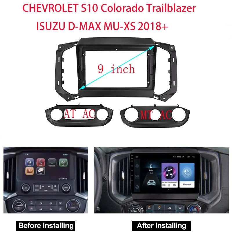 Car Radio Fascia For CHEVROLET S10 Colorado Trailblazer ISUZU D-MAX MU-XS 2018+ Android  Player Panel Frame Stereo Dash Cover