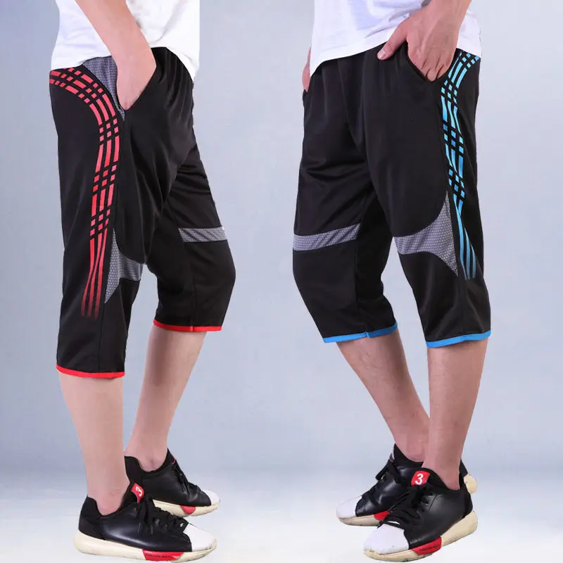 Pantalones cortos deportivos a rayas para hombre, Shorts de secado rápido, transpirables, sueltos, finos, talla grande, para playa