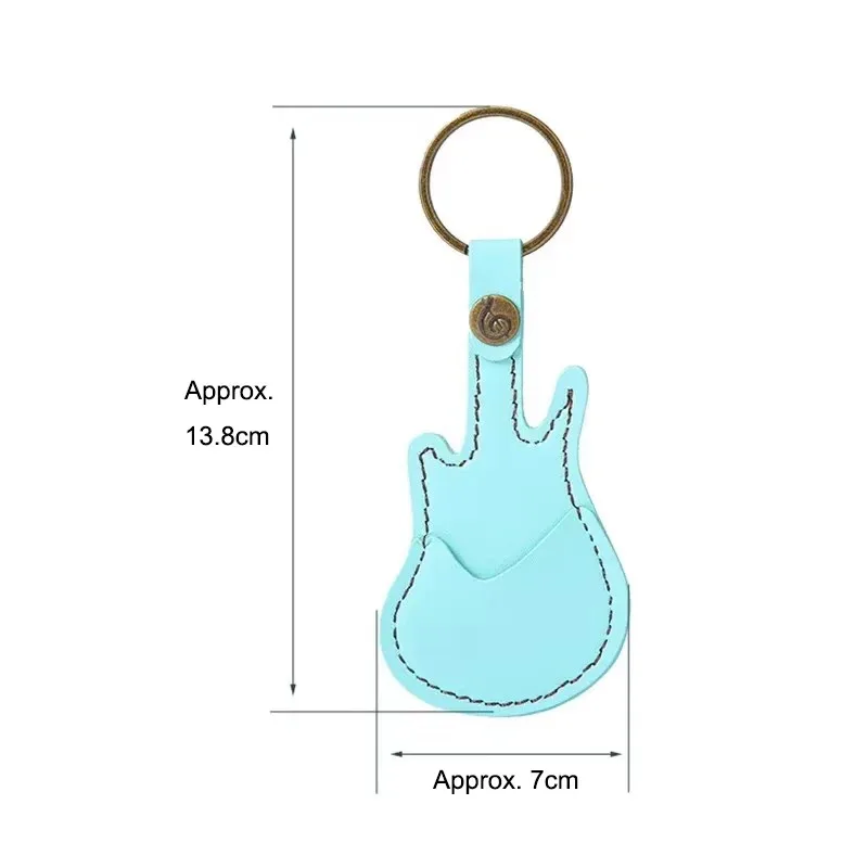 PU Leather Key Chain Guitar Picks Holder Keychain Plectrums Bag Case Guitar Strap Guitar Neck Guitar Parts Music Supplies