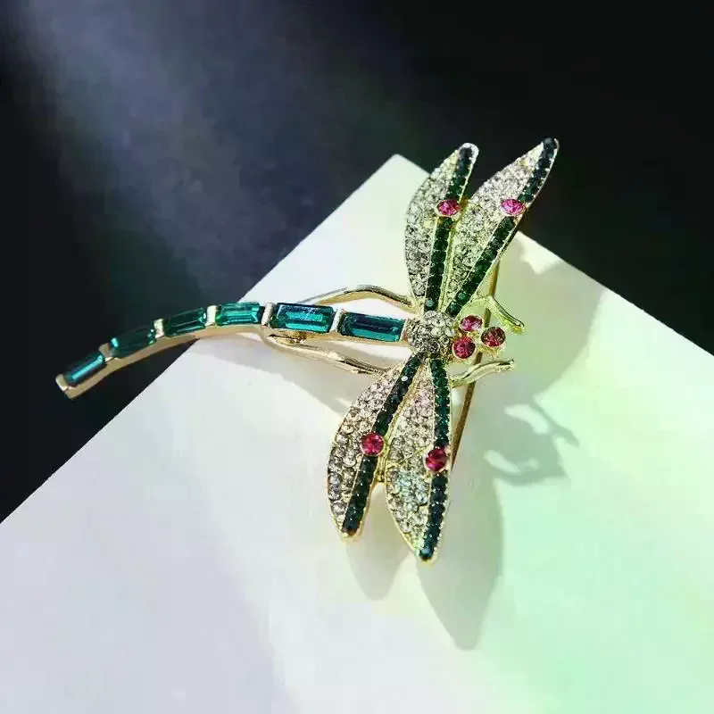 Fashion Crystal Vintage Dragonfly Brooch Large  Brooches For Women Pins Wedding Jewelry Accessories