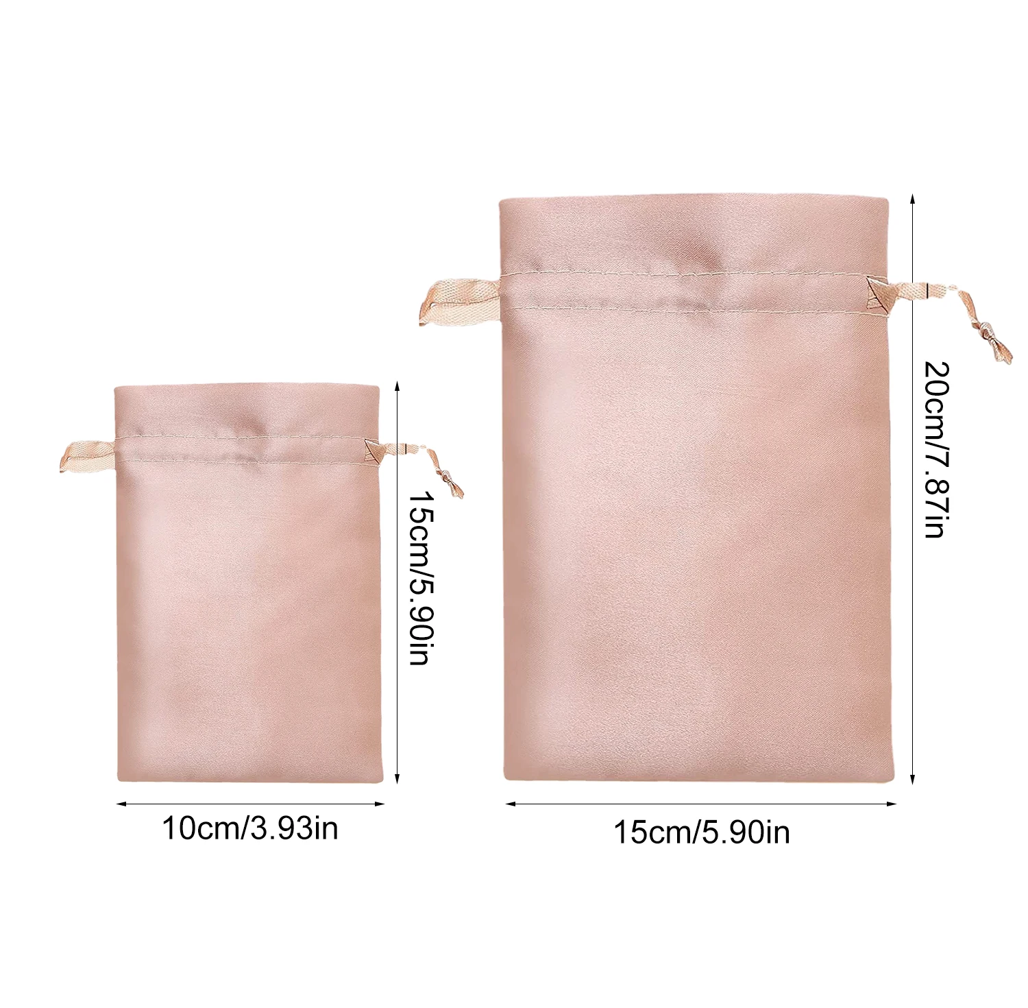 10/50Pcs Personalized Silk Gift Bags Jewelry Packaging Satin Drawstring Pouch Bags Bridal Shower Wedding Party Supplies