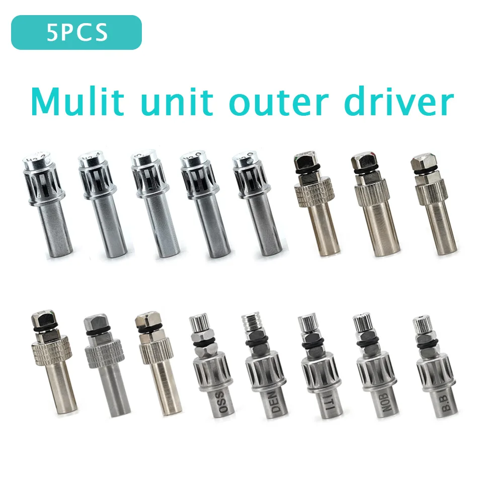 5Pcs/Set Dental Multi Unit MUA Outer Driver Kit Titanium Alloy Implants Ball Attachment Screwdriver Restorative Surgical Tool