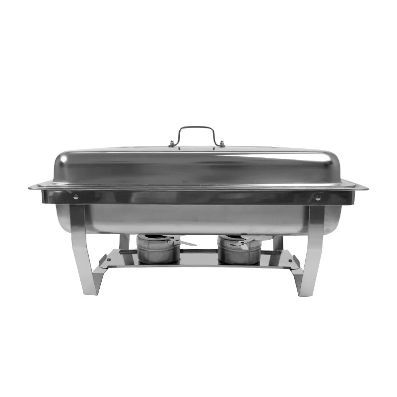 Stainless Steel Buffet Stove Square Detachable Dish Food Warmer Serving Dish Hot Pot Small Chafing Dish Hotel Wedding Chafing