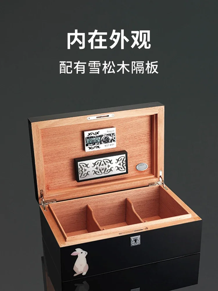 Cigar Moisturizer Cedar Wood Large Capacity Lock Wood Alcoholizing Cabinet