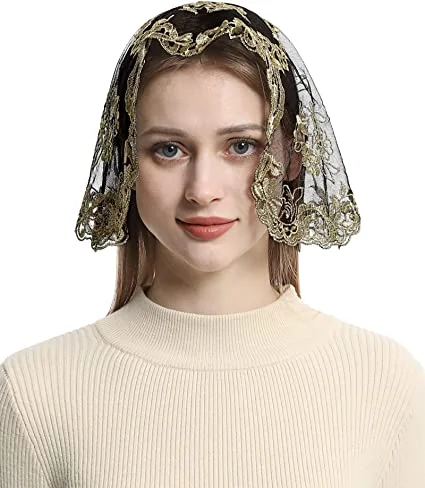 Lace Mantilla Catholic Church Veil Women Head Covering Muslin Veil