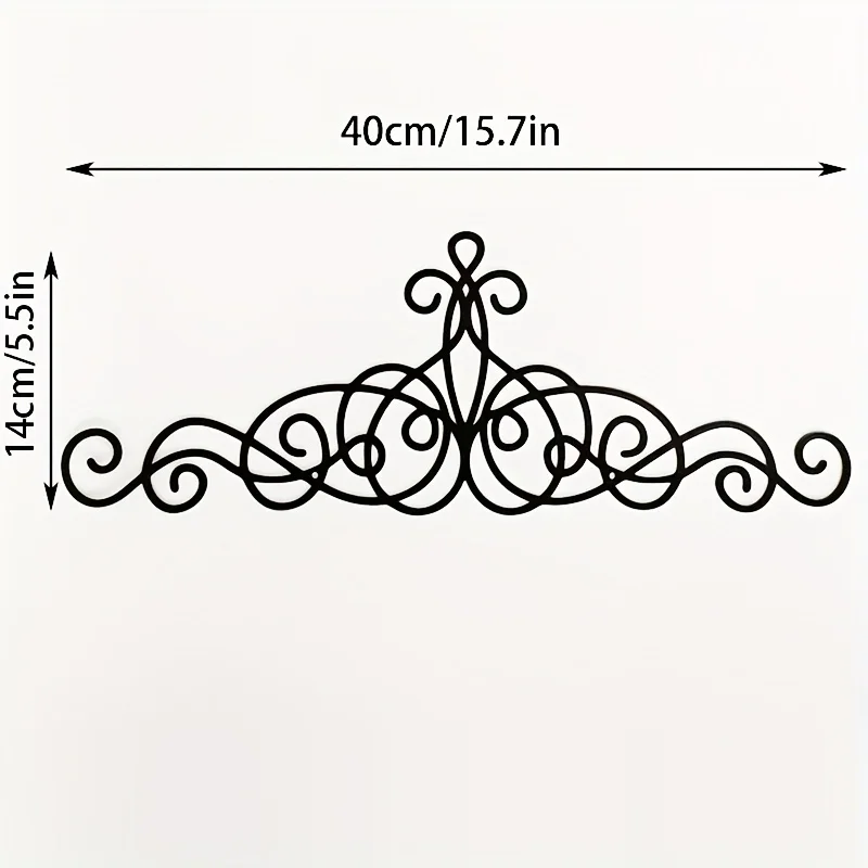 Metal Wall Decor, Traditional Metal Scroll Wall Art Decor, Rustic Iron Wall Medallion Black Metal Scroll Iron Wall Plaque