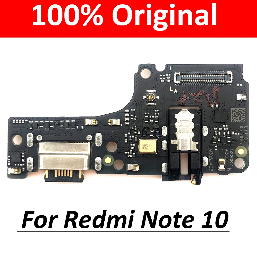 

20PCS 100% Original USB Charging Port Board Flex Cable Connector Parts For Xiaomi Redmi Note 10 Note10 10S Microphone Module