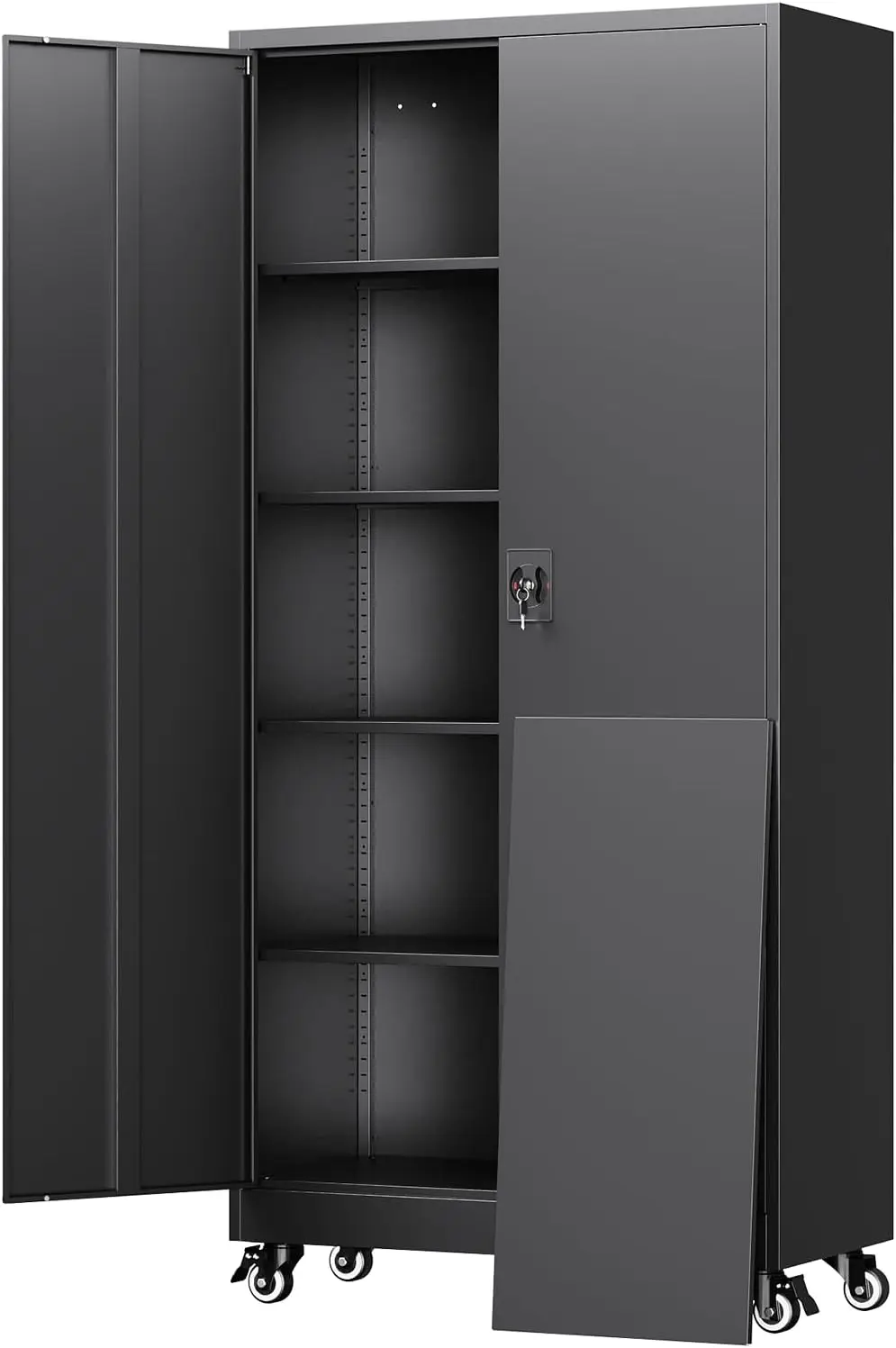 Metal Garage Storage Cabinet with Locking Doors and Adjustable Shelves,- 75