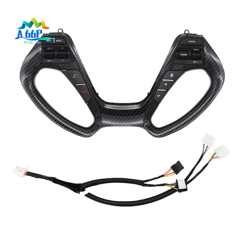 

A66P-Car Multifunctional Steering Wheel Buttons Switch Volume Cruise Control Button For Hyundai Kia K3 2011-2017 Carbon Fiber