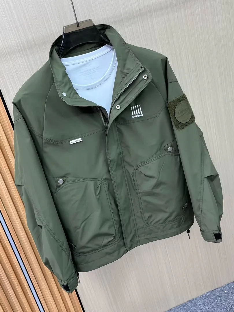 

Мужская рабочая одежда приталенного кроя Jaet Long Sve с воротником-стойкой, бейсбольная одежда Sle Faion, повседневная осень 2022, полиэстер, молодежная активная одежда