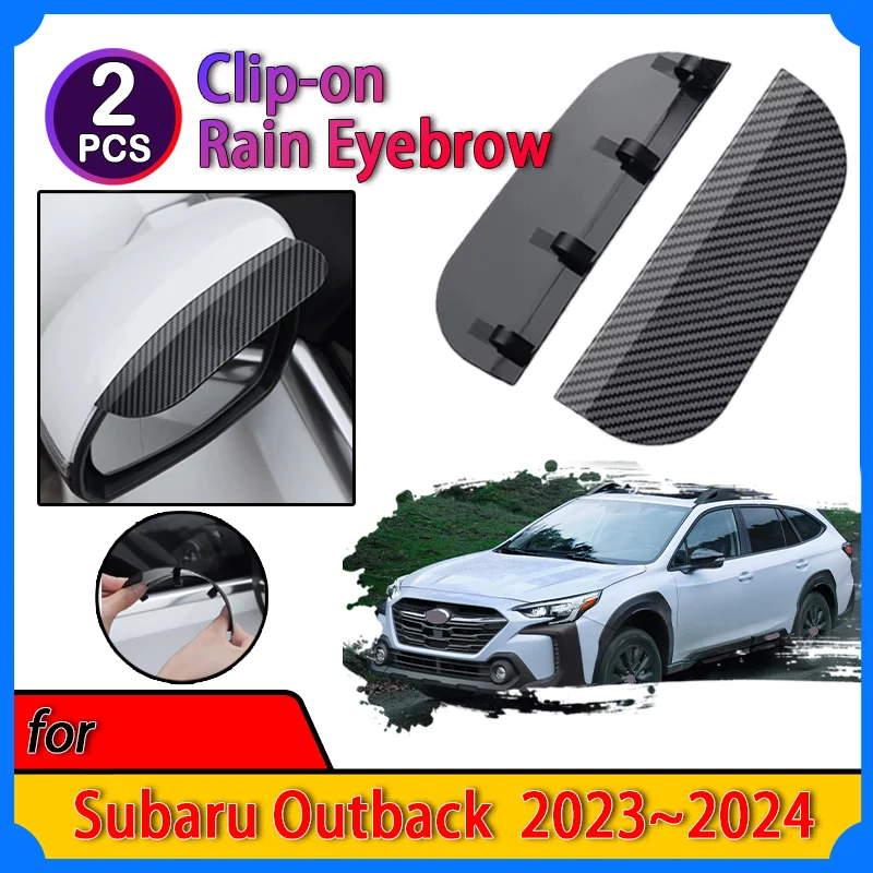 Car Rearview Mirror Rain forSubaru Outback2023~2024 Accessories Shield Rain Cover Carbon Fiber Rear View Side Mirror FreezeFrost