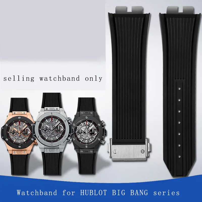 Bracelet for HUBLOT BIG BANG series 411 415 441 quick release fluororubber watchband men's wristband 28mm watch strap