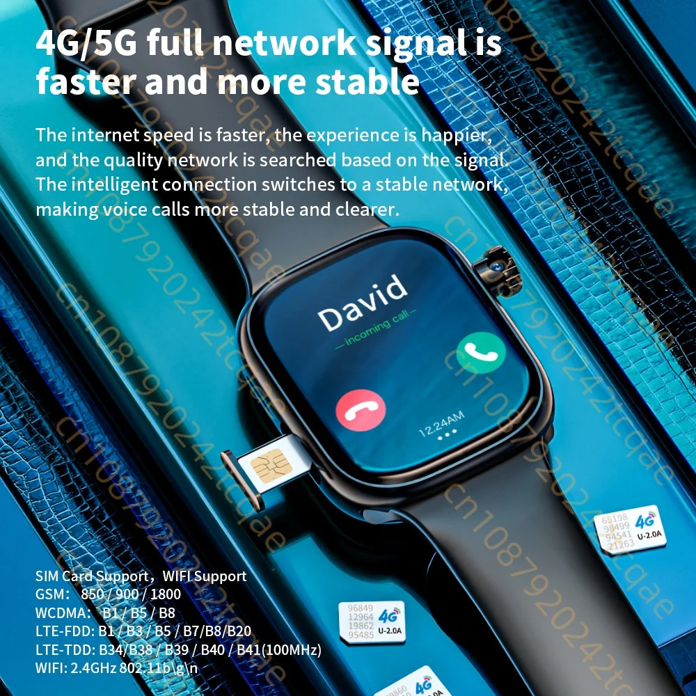 XH018 Smart Watch 2,02 Zoll Amoled Touchscreen Drehkamera GPS WIFI Videoanruf Simkarte Chatgap Kompass 5G Mobilfunk Smartwatch