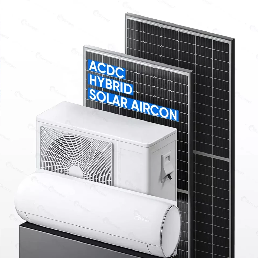 

18000 BTU Hybrid Solar Powered Air Conditioner, AC/DC Wall Mounted Split System for Off-Grid Cooling & Heating