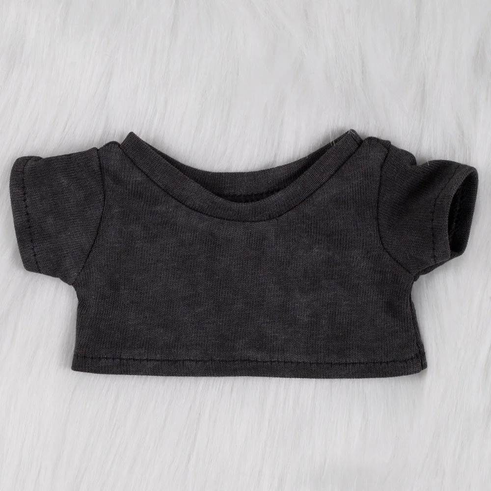10cm & 15cm Cotton Doll Washed Vintage Short Sleeve T-shirt Four Color Plain Crew Neck Inner Doll Top Outfit