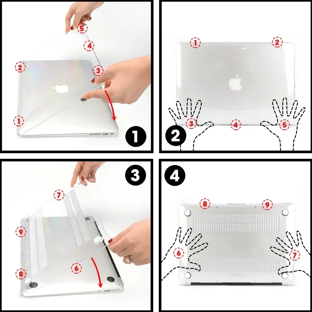 Funda duradera para portátil Apple Macbook 11 12 13 15 16 pulgadas M1 Chip Pro 13 para nueva funda protectora de cristal Air13 accesorios para Pc