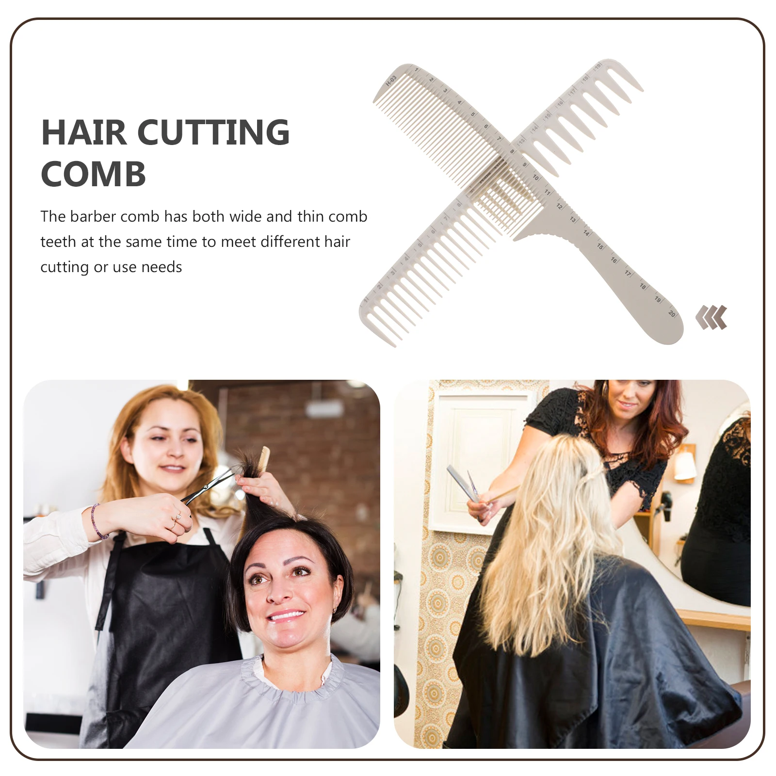 

Hair Cutting Combs Professional Barber Tools Heat Resistant Anti Static Lightweight Ergonomic Precision Ruler Comb Braiding