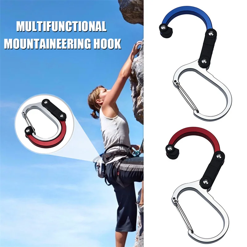 1 Stück 360 °   Drehbarer D-förmiger Karabiner aus Aluminiumlegierung - Multifunktionaler Outdoor-Sport- und Reisehaken für Camping, Wandern und Gepäck