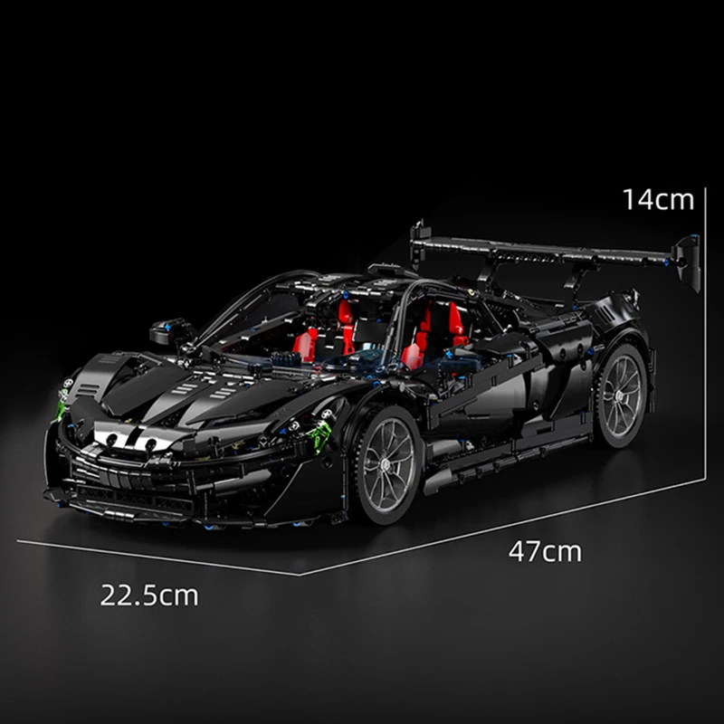 P1 Hypercar كلاسيكي أسود سباق السيارات نموذج قوالب بناء MOC XQ1001-A مجموعة كتل السيارات الرياضية لعبة التكنولوجيا العالية هدية أطفال بنين