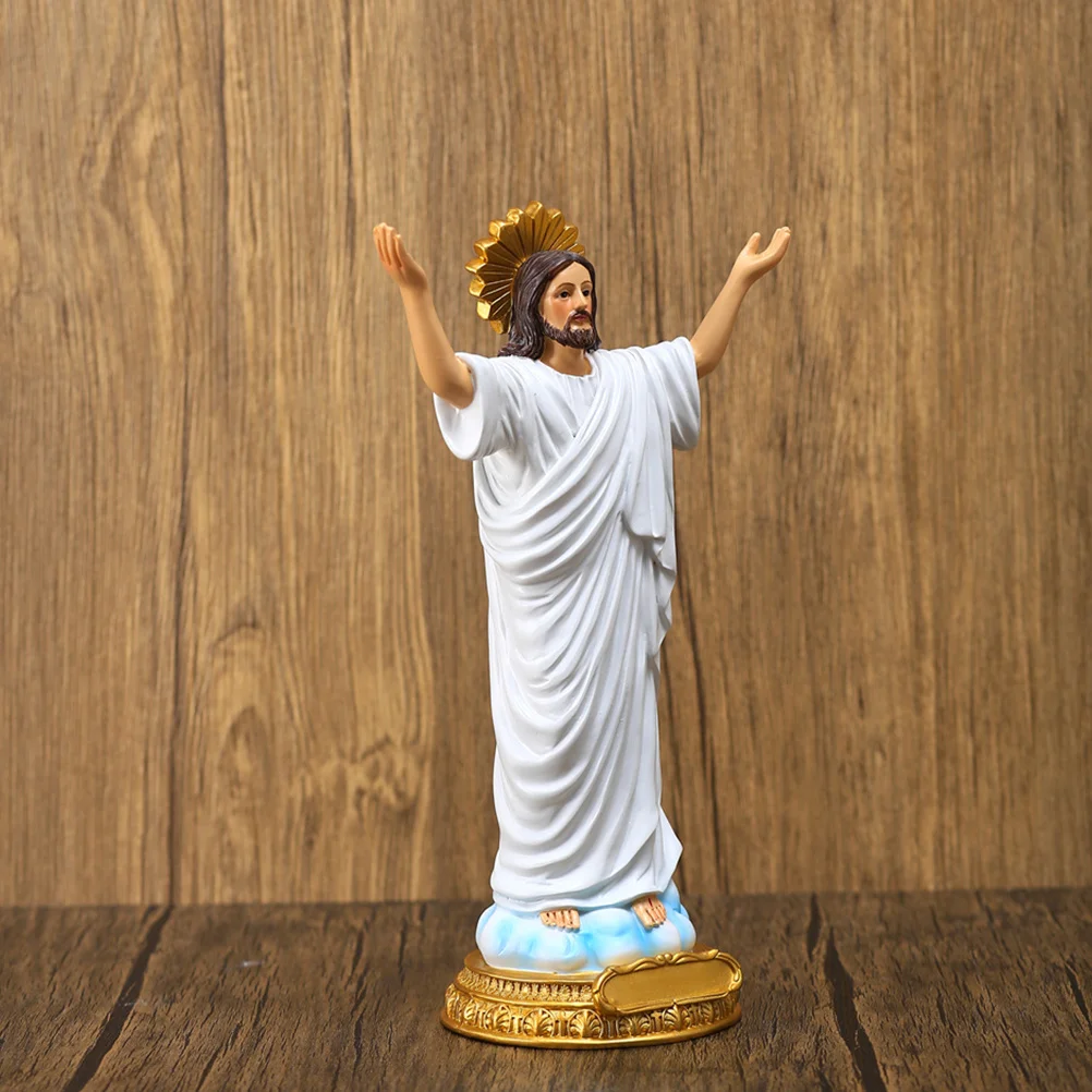 

Jesus Resin Rebirth Statue Holy Adornment Easter Desktop Ornament Retro Vintage Home Decoration Holy Jesus Adornment