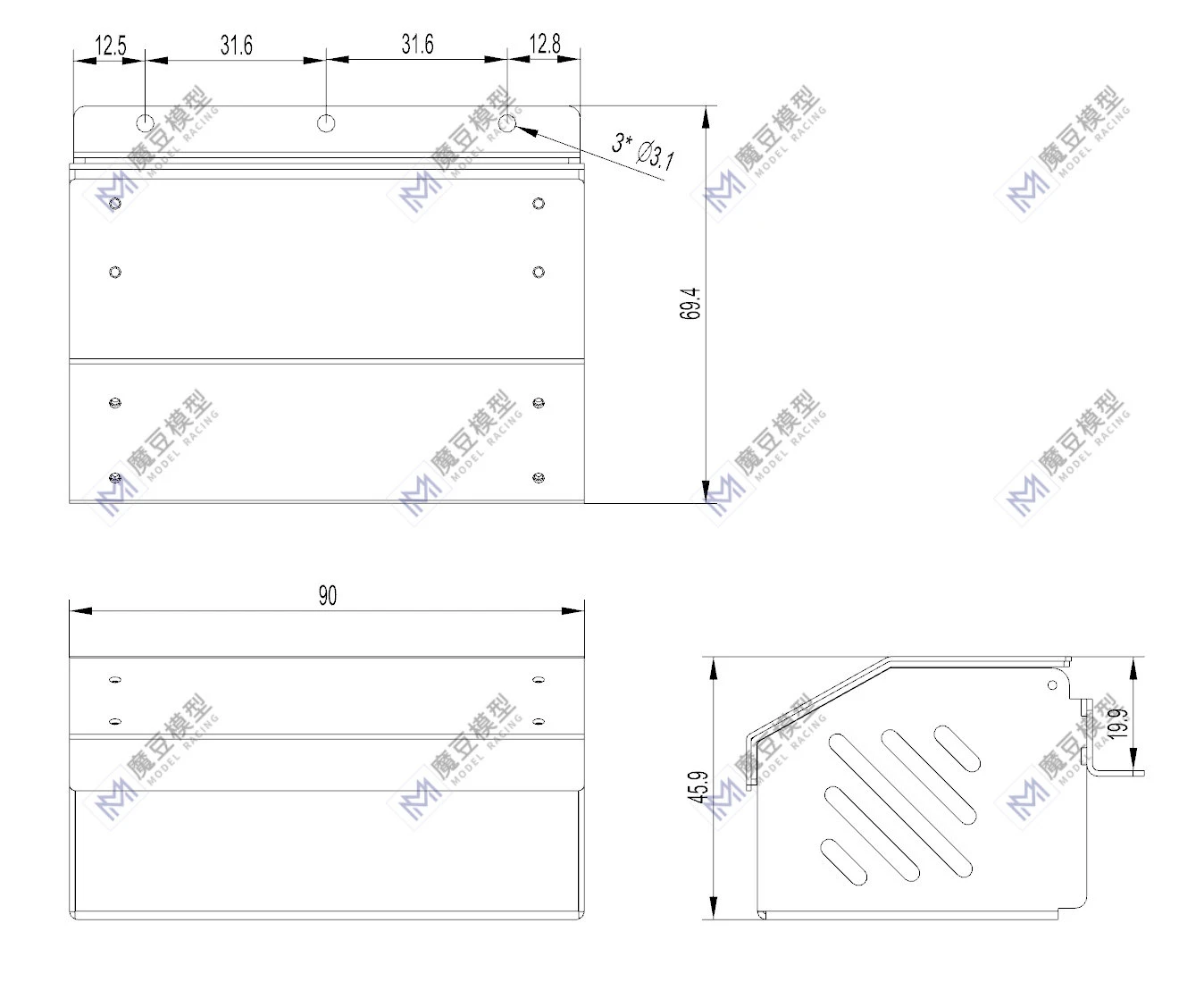 RC 1/14 Metall-Simulationsverkabelungs-Werkzeugkasten für Tamiya Hydraulikbagger, Lader, Muldenkipper, für VOLVO Anhänger-Kipper DIY-Teile – Detail 4
