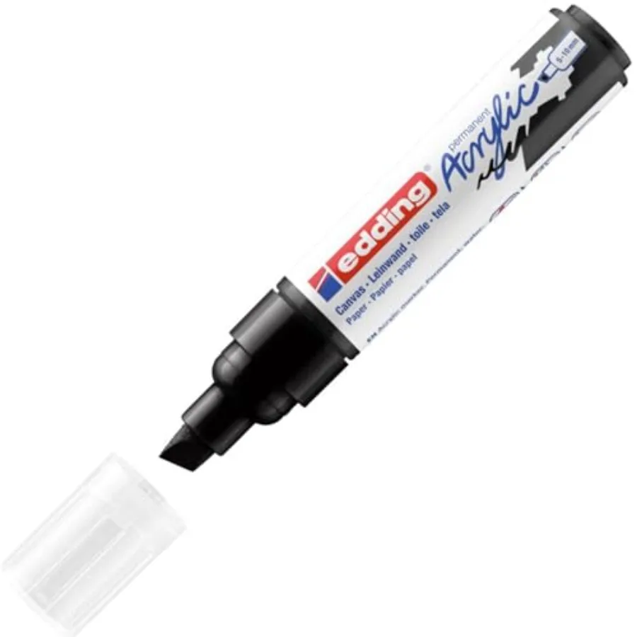 

5000 acrylic marker broad - black - 1 waterproof acrylic paint marker - chisel tip 5-10 mm - acrylic paint pens for drawing on