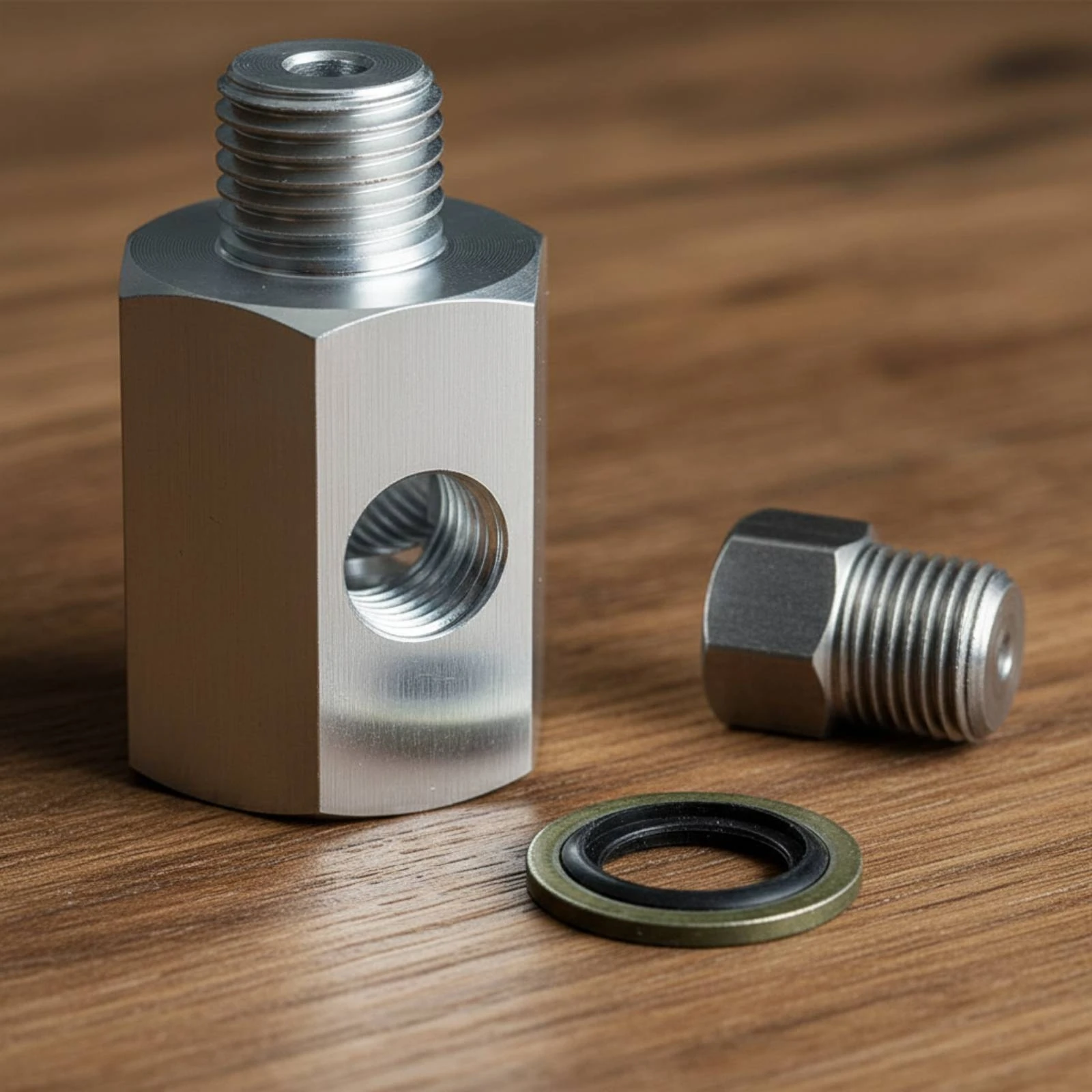

Oil Pressure Gauge Fitting Easy Installation Oil Pressure Sensor Adapter Aluminum Quick Connector Leaksecure Connection