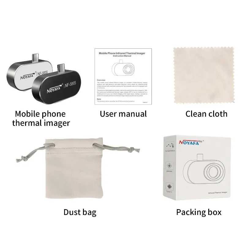 NOYAFA-583S/586S Mini Thermal Imaging Camera 256x192 Type-C For Android Infrared Temperature Detector With App Thermal Camera