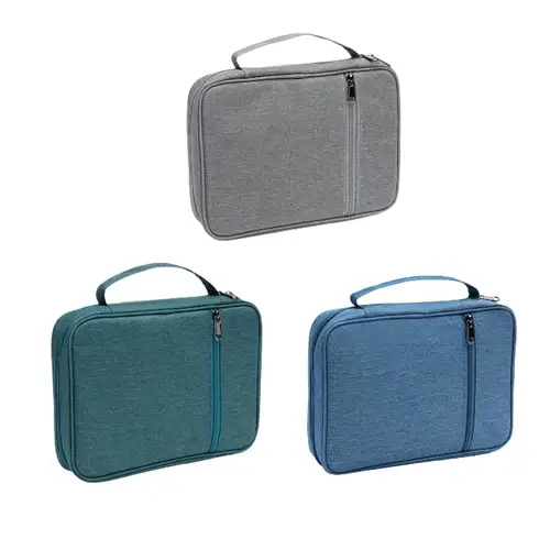 Funda de la Biblia informal impermeable con bolsillo con cremallera, porta libros, bolsa de mano a prueba de polvo