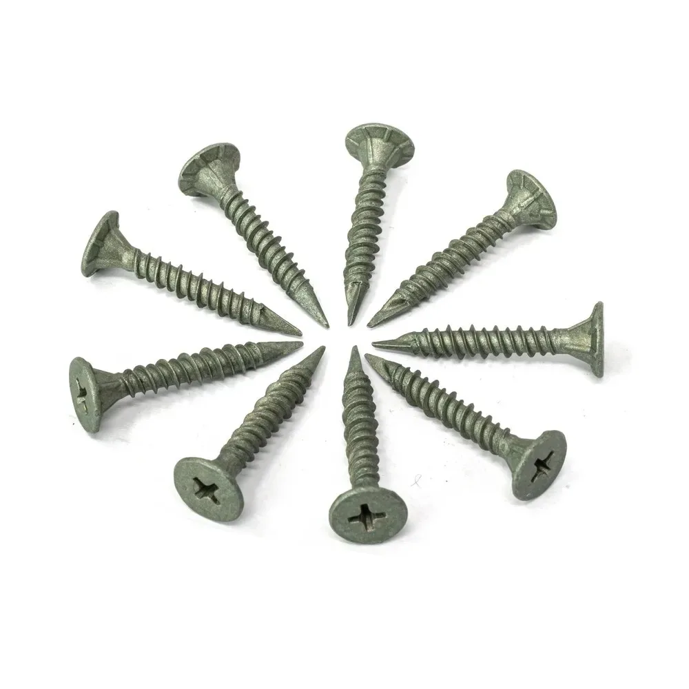 Flat Phillips Concrete Screw Anchor With Drill Bit For Anchoring To Masonry Flat Ruspert-coated High-low Thread Self