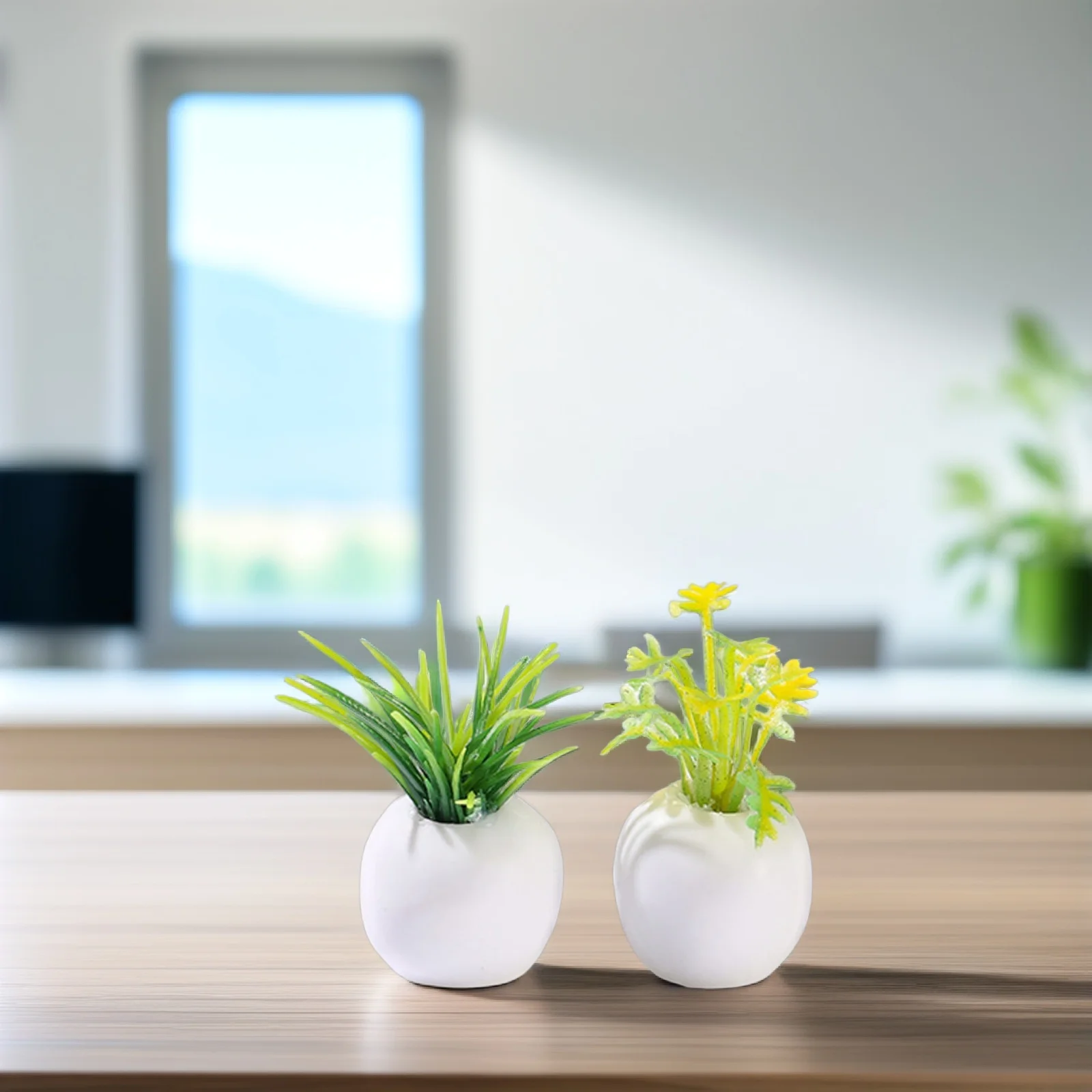 

4Pcs Artificial Succulent Potted Plants Mini Bonsai Simulation Decor for Mini House Landscape Garden Desktop Accessories