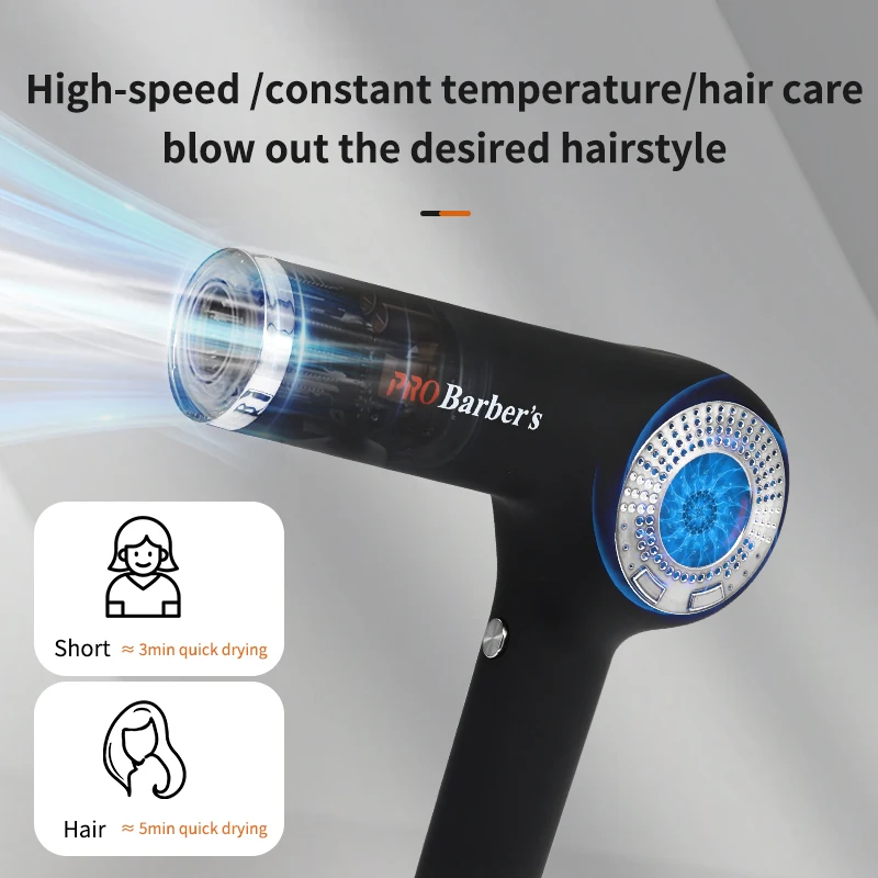 Professional Salon Hairdryer 2000W Brushless Motor 110000 RPM High Quality 3-Speed Adjustment Anion Hair Dryer