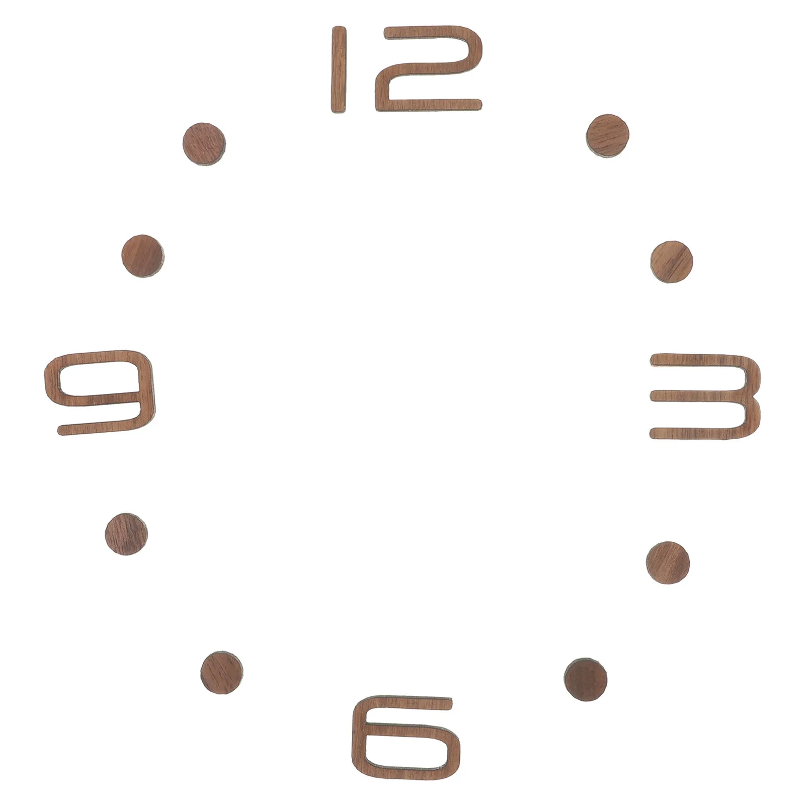 

DIY Wall Clock Accessories Set Black Walnut 3D Wood Arabic Numbers Self Adhesive for Silent Frameless Clock Decor