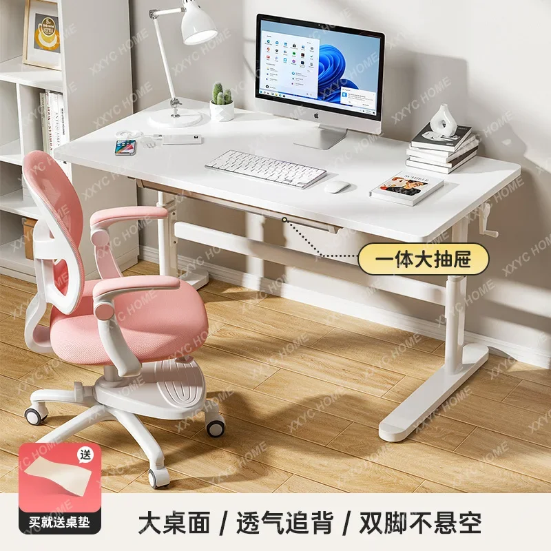 Desk Writing Desk Home Study Table Student Learning Lifting Solid Wood Table and Chair