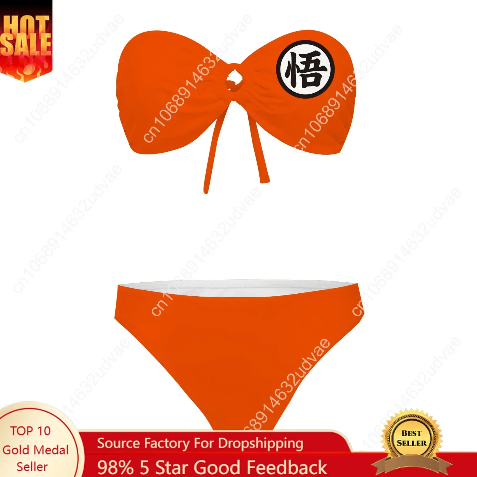 Hot Dragon Master Goku Logo Strapless Swimsuit Womens Bathing Suits Personalized Fashion Swimwear Bikini Customize Beachwear