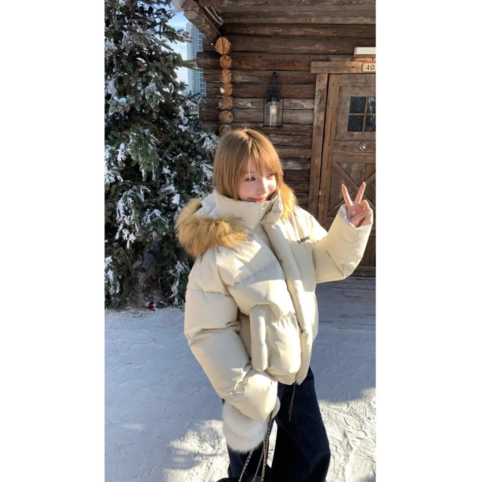 

Утепленная женская куртка в американском стиле с хлопковым наполнителем, съемным меховым воротником, в корейском ретро-стиле, из искусственной кожи, в университетском стиле