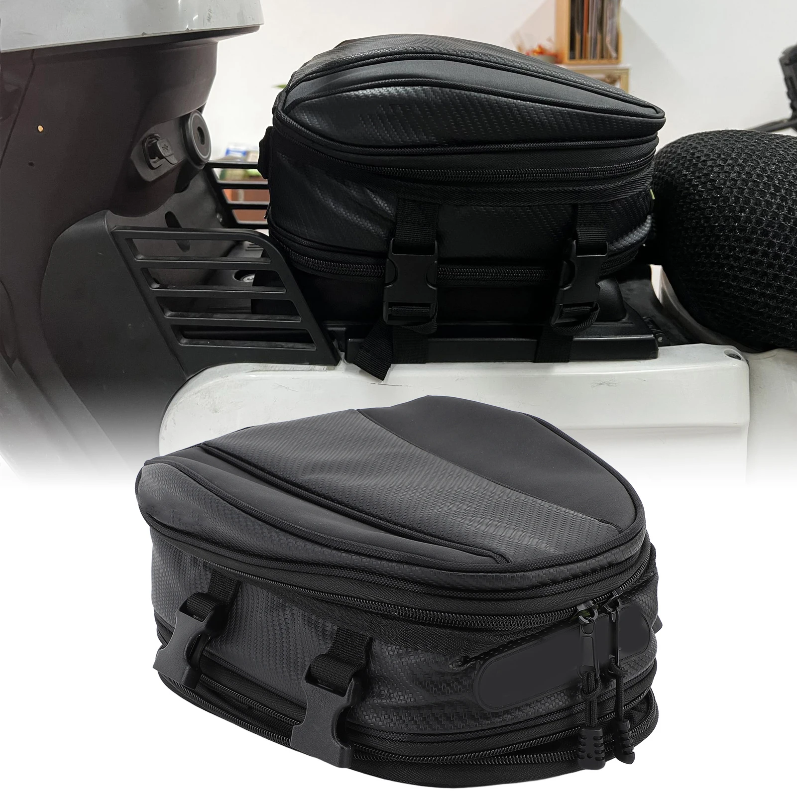 

Motorcycle Backpack - Multifunctional Waterproof, Rear Seat Luggage & Motorbike Tank Bag, Universal for Scooter, Bicycle & ATV